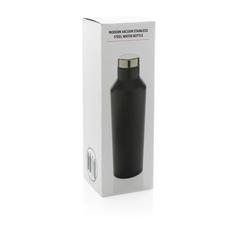 Vue Bouteille isotherme en acier inoxydable au design moderne de couleur noir| Krokrodeal