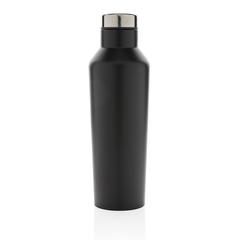 Vue Bouteille isotherme en acier inoxydable au design moderne de couleur noir| Krokrodeal