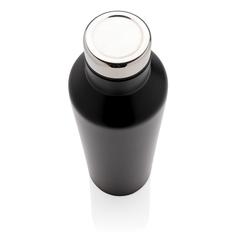 Vue Bouteille isotherme en acier inoxydable au design moderne de couleur noir| Krokrodeal