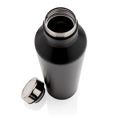 Vue Bouteille isotherme en acier inoxydable au design moderne de couleur noir| Krokrodeal