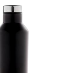 Vue Bouteille isotherme en acier inoxydable au design moderne de couleur noir| Krokrodeal