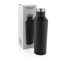 Vue Bouteille isotherme en acier inoxydable au design moderne de couleur noir| Krokrodeal