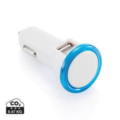Vue Double chargeur allume-cigare USB 2.1A de couleur blanc| Krokrodeal