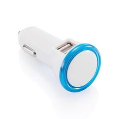 Vue Double chargeur allume-cigare USB 2.1A de couleur blanc| Krokrodeal