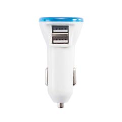 Vue Double chargeur allume-cigare USB 2.1A de couleur blanc| Krokrodeal
