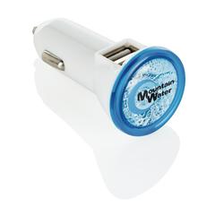 Vue Double chargeur allume-cigare USB 2.1A de couleur blanc| Krokrodeal