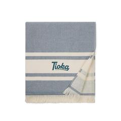 Vue VINGA Serviette éponge pour hammam Tolo de couleur bleu| Krokrodeal