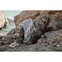 Vue VINGA Serviette éponge pour hammam Tolo de couleur bleu| Krokrodeal