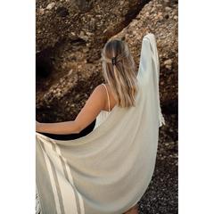 Vue VINGA Serviette éponge pour hammam Tolo de couleur vert| Krokrodeal