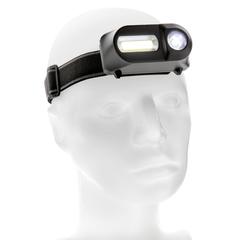 Vue Lampe frontale avec LED et COB de couleur noir| Krokrodeal
