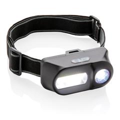 Vue Lampe frontale avec LED et COB de couleur noir| Krokrodeal