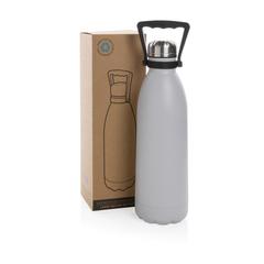 Vue Bouteille isotherme 1.5L en acier inoxydable recyclée RCS de couleur blanc| Krokrodeal