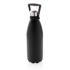 Vue Bouteille isotherme 1.5L en acier inoxydable recyclée RCS de couleur noir| Krokrodeal