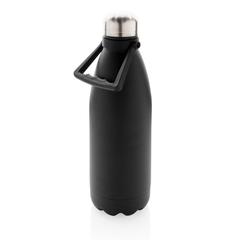 Vue Bouteille isotherme 1.5L en acier inoxydable recyclée RCS de couleur noir| Krokrodeal