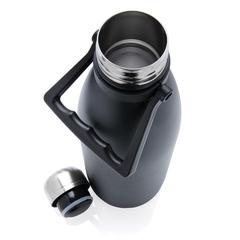 Vue Bouteille isotherme 1.5L en acier inoxydable recyclée RCS de couleur noir| Krokrodeal
