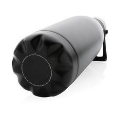 Vue Bouteille isotherme 1.5L en acier inoxydable recyclée RCS de couleur noir| Krokrodeal