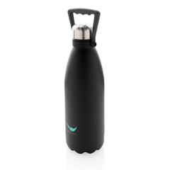 Vue Bouteille isotherme 1.5L en acier inoxydable recyclée RCS de couleur noir| Krokrodeal