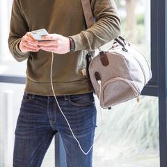 Vue Sac weekend avec port USB A de couleur gris| Krokrodeal