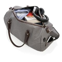 Vue Sac weekend avec port USB A de couleur gris| Krokrodeal