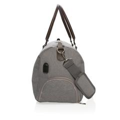 Vue Sac weekend avec port USB A de couleur gris| Krokrodeal