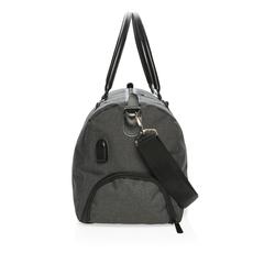 Vue Sac weekend avec port USB A de couleur noir| Krokrodeal