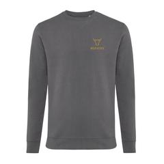 Vue Sweater à col rond en coton recyclé Iqoniq Zion de couleur gris| Krokrodeal