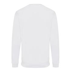 Vue Sweater à col rond en coton recyclé Iqoniq Zion de couleur blanc| Krokrodeal