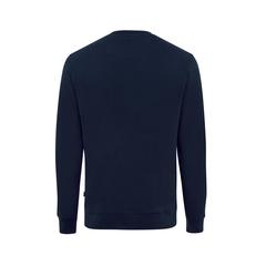 Vue Sweater à col rond en coton recyclé Iqoniq Zion de couleur bleu| Krokrodeal