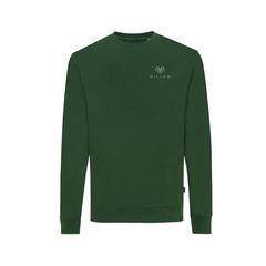Vue Sweater à col rond en coton recyclé Iqoniq Zion de couleur vert| Krokrodeal