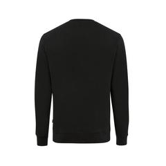 Vue Sweater à col rond en coton recyclé Iqoniq Zion de couleur noir| Krokrodeal