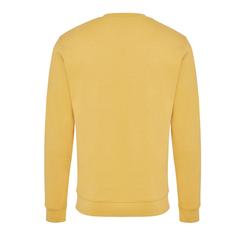 Vue Sweater à col rond en coton recyclé Iqoniq Zion de couleur jaune| Krokrodeal