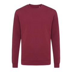 Vue Sweater à col rond en coton recyclé Iqoniq Zion de couleur rouge| Krokrodeal