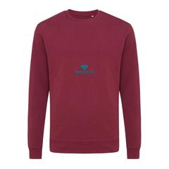Vue Sweater à col rond en coton recyclé Iqoniq Zion de couleur rouge| Krokrodeal