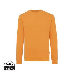 Vue Sweater à col rond en coton recyclé Iqoniq Zion de couleur orange| Krokrodeal