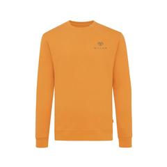 Vue Sweater à col rond en coton recyclé Iqoniq Zion de couleur orange| Krokrodeal