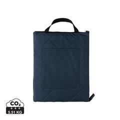 Vue Couverture pique-nique pliable en rPET Impact Aware™ de couleur bleu| Krokrodeal