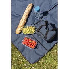 Vue Couverture pique-nique pliable en rPET Impact Aware™ de couleur bleu| Krokrodeal