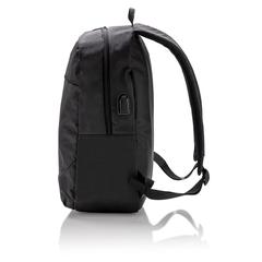 Vue Sac à dos pour ordinateur avec prise USB de couleur noir| Krokrodeal