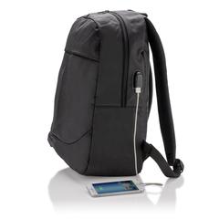 Vue Sac à dos pour ordinateur avec prise USB de couleur noir| Krokrodeal