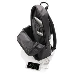 Vue Sac à dos pour ordinateur avec prise USB de couleur noir| Krokrodeal