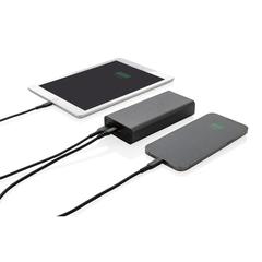 Vue Powerbank 20.000 mAh et 20W en aluminium recyclé RCS Terra de couleur gris| Krokrodeal