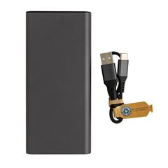 Vue Powerbank 20.000 mAh et 20W en aluminium recyclé RCS Terra de couleur gris| Krokrodeal