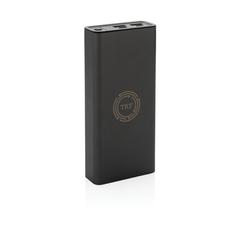 Vue Powerbank 20.000 mAh et 20W en aluminium recyclé RCS Terra de couleur gris| Krokrodeal