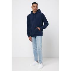 Vue Polaire à capuche en polyester recyclé Iqoniq Trivor de couleur bleu| Krokrodeal