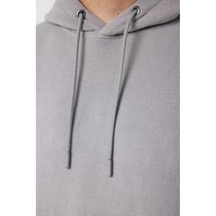 Vue Polaire à capuche en polyester recyclé Iqoniq Trivor de couleur gris| Krokrodeal