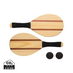 Vue Set de raquettes frescobol en bois de couleur marron| Krokrodeal