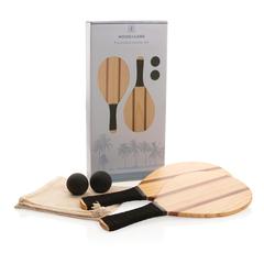 Vue Set de raquettes frescobol en bois de couleur marron| Krokrodeal