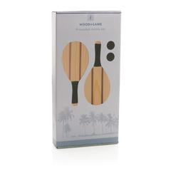 Vue Set de raquettes frescobol en bois de couleur marron| Krokrodeal