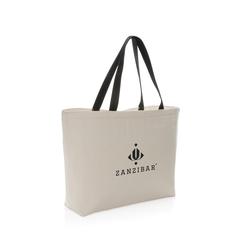 Vue Sac tote iso en toile 240 g/m² recyclée non teintée Aware™ de couleur blanc| Krokrodeal