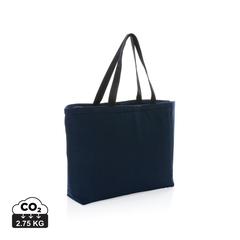 Vue Sac tote iso en toile 240 g/m² recyclée non teintée Aware™ de couleur bleu| Krokrodeal